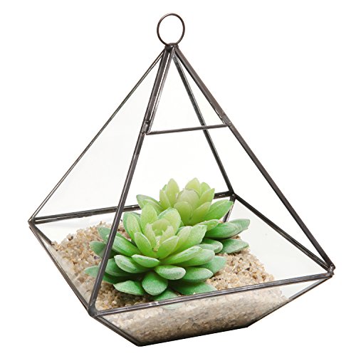 Product Cover Hanging Clear Glass Prism Air Plant Terrarium/Tabletop Succulent Planter/Tea Light Candle Holder