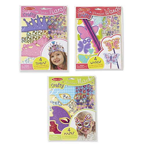 Product Cover Melissa & Doug Simply Crafty Activity Kits Set: Terrific Tiaras, Marvelous Masks, Whimsical Wands (Makes 4 of Each)