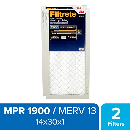 Product Cover Filtrete 14x30x1, AC Furnace Air Filter, MPR 1900, Healthy Living Ultimate Allergen, 2-Pack