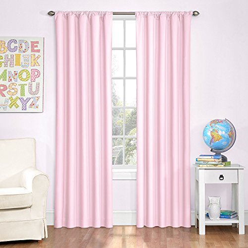 Product Cover ECLIPSE Microfiber Thermal Insulated Single Panel Rod Pocket Room Darkening Privacy Curtains for Nursery, 42