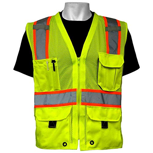 Product Cover Global Glove GLO-079 - FrogWear HV - High-Visibility Mesh Polyester Surveyors Safety Vest - X-Large
