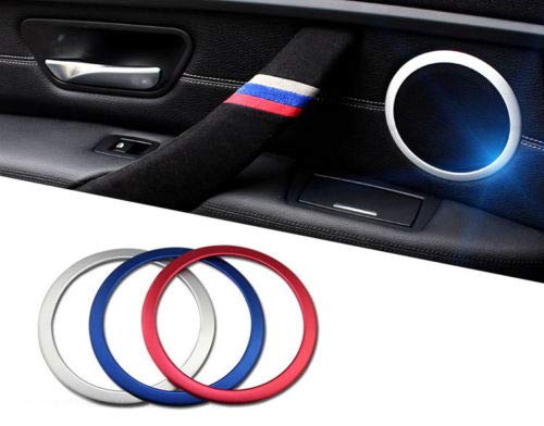Product Cover iJDMTOY (4 Aluminum Speaker Ring Cover Trims for 2012-up BMW F30 F31 3 Series 320i 328i 335i M3 F32 F33 4 Series 428i 435i, Silver