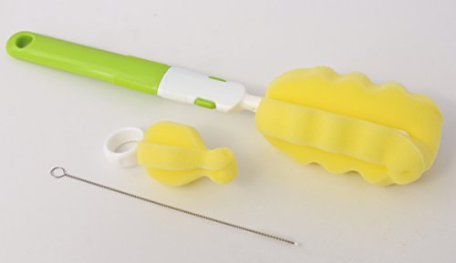 Product Cover MoomooBaby Triple Brush Set - Baby Bottle Cleaner Brush, Nipple Brush & Straw Cleaner