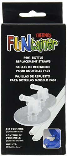 Product Cover Thermos Replacement Straws for 12 Ounce Funtainer Bottle, Clear