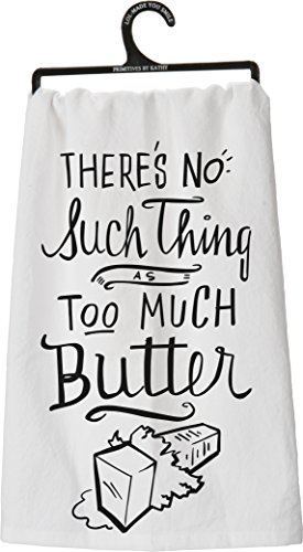 Product Cover Primitives by Kathy Too Much Butter Dish Towel, White, 28
