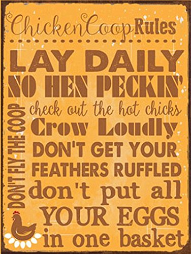 Product Cover Chicken Coop Rules Metal Sign, Farm Living, Eggs, Hens, Roosters, Country Living, Rustic Decor by HBA