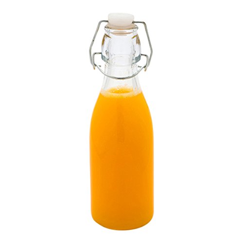 Product Cover Swing Top Glass Bottle 8.5 oz - Grolsch Style Bottles - Clear Swing Bottles - 10ct Box - Restaurantware