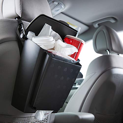Product Cover Rubbermaid 3317-20 Automotive Hanging Trash Can with Flip Top Lid: Leakproof Car Garbage Bin/Waste Basket Organizer Caddy