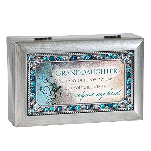 Product Cover Granddaughter Jeweled Silver Finish Jewelry Music Box - Plays Tune You Are My Sunshine