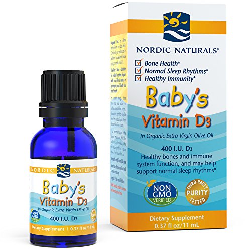 Product Cover Nordic Naturals Baby's Vitamin D3 - Vitamin D From Natural Cholecalciferol Helps Calcium Absorption To Support Healthy Teeth, Bone Development, Immune System and Brain Function, 0.37 Fl Oz