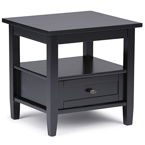 Product Cover Simpli Home AXWSH002-BL Warm Shaker Solid Wood 20 inch Wide Rectangle Rustic End Side Table in Black