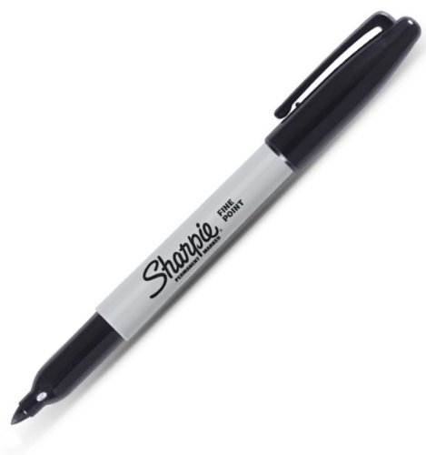 Product Cover Sharpie Permanent Marker, Fine Point, Black, Pack of 3