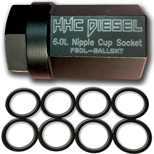 Product Cover HHC Diesel ~Ford 6.0L Diesel Nipple Cup Socket Kit~ O-Rings & Tool (8: Heavy Duty Viton O-Rings & 1/2