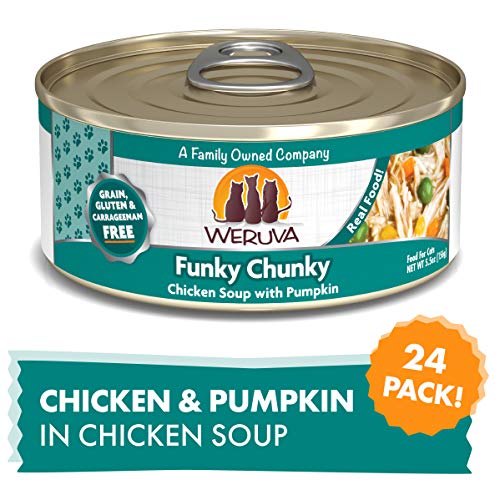 Product Cover Weruva Classic Cat Food, Funky Chunky Chicken Soup With Pumpkin In Chicken Soup, 5.5Oz Can (Pack Of 24)