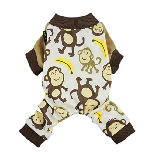 Product Cover Fitwarm Soft Cotton Adorable Monkey Dog Pajamas Shirt Pet Clothes, Brown, Small