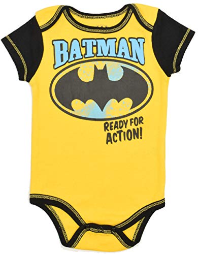 Product Cover Warner Brothers Baby Baby-Boys Newborn Boy Batman 5 Pack Creeper, Grey, 6-9 Months