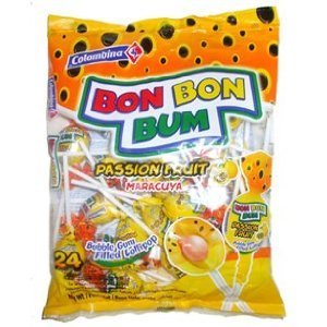 Product Cover Colombina Bon Bon Bum Lollipops Passion Fruit 24 Lollipops per Bag 2 Pack