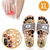 Product Cover Acupressure Massage Slippers with Earth Stone, Therapeutic Reflexology Sandals for Foot Acupoint Massage Shiatsu Arch Pain Relief, Fit Men 10-11.5 Feet Size