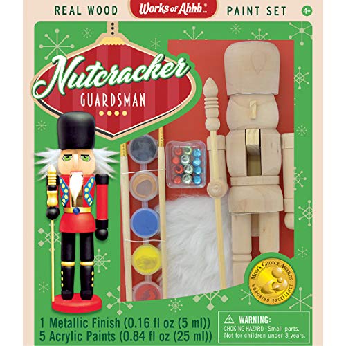 Product Cover MasterPieces Works of Ahhh Christmas Real Wood Large Acrylic Paint Kits, Nutcracker Guardsman, Mom's Choice Award, For Ages 4+