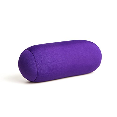 Product Cover Cushie Pillows 3.5 inches x 8 inches Microbead Bolster Squishy/Flexible/Extremely Comfortable Roll Pillow - Purple