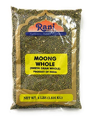 Product Cover Rani Moong Whole (Ideal for cooking & sprouting, Whole Mung Beans with skin) Lentils Indian 4lbs (64oz) ~ All Natural | NON-GMO | Vegan | Indian Origin