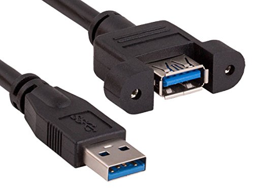 Product Cover Cable Leader 3ft USB 3.0 Panel-Mount Type A Male to Type A Female Cable