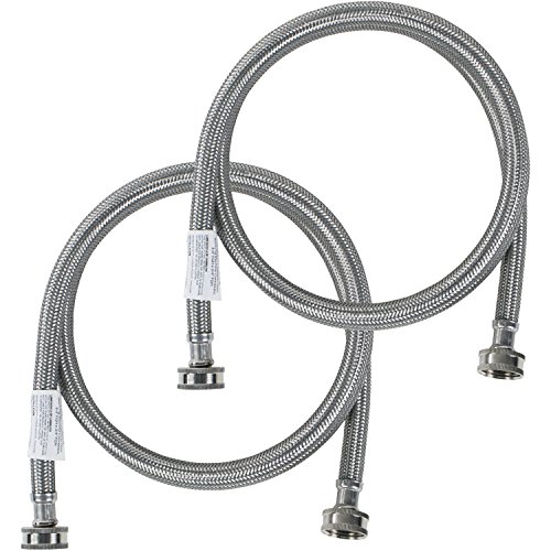 Product Cover Certified Appliance Accessories 2 pk Braided Stainless Steel Washing Machine Hoses, 4ft