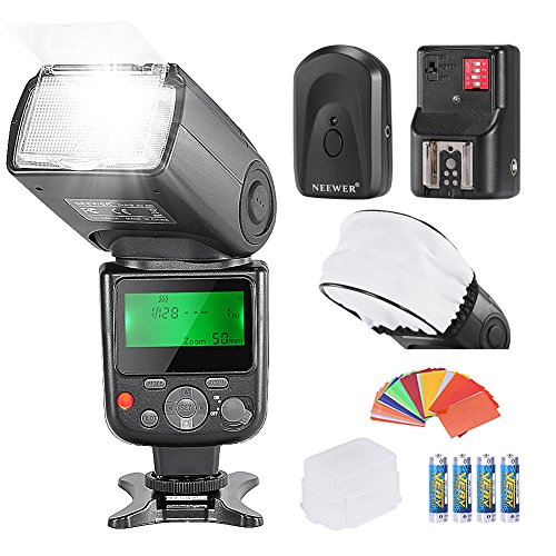 Product Cover Neewer NW670 E-TTL Flash Kit Compatible with Canon Rebel T5i T4i T3i T3 T2i T1i XSi XTi, EOS 700D 650D 600D 1100D 550D 500D 450D 400D DSLR Cameras with Color Gel Filters, Flash Trigger