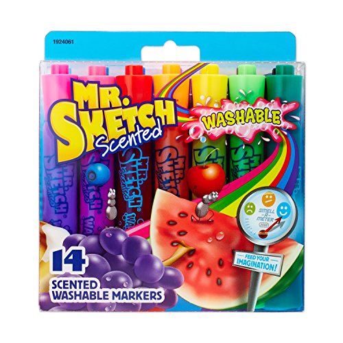 Product Cover Mr. Sketch 1924061 Washable Scented Markers, Chisel Tip, Assorted Colors, 14-Count