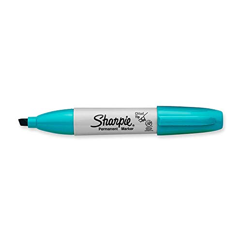 Product Cover Sharpie Permanent Markers, Broad, Chisel Tip, Single, Aqua (1927299)