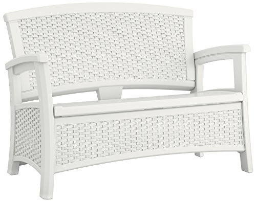 Product Cover Suncast BMWB5000W EMW8863250 Elements Loveseat with Storage-Lightweight, Resin, All-Weath, White
