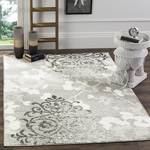 Product Cover Safavieh Adirondack Collection ADR114B Silver and Ivory Contemporary Chic Damask Area Rug (3' x 5')