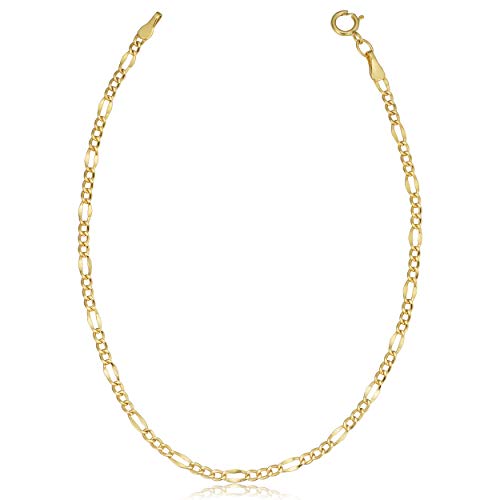 Product Cover Kooljewelry 10k Yellow Gold 2.3 mm Figaro Link Bracelet (7.5 inch)