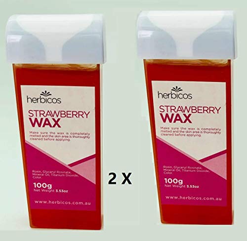 Product Cover Huini 100g X 2 Roll-on Depilatory Wax Cartridge Strawberry Sensitive Skin Waxing Hair Removal Salon