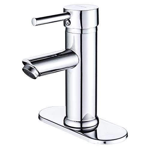 Product Cover Greenspring Commercial Single Handle Bathroom Sink Faucet One Hole Deck Mount Lavatory Faucet Stainless Steel ,Chrome Finish
