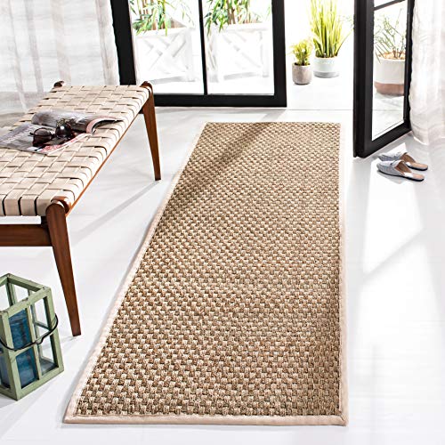 Product Cover Safavieh Natural Fiber Collection NF114J Basketweave Natural and Ivory Summer Seagrass Runner (2'6