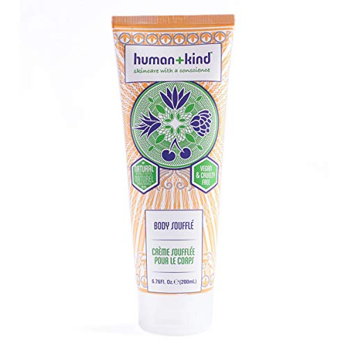 Product Cover Human+Kind Body Souffle | Lightly Whipped Cream Moisturizer is Quickly Absorbed | Great for Dry or Eczema-Prone Skin | Natural, Vegan Skin Care | 6.76 Fl Oz