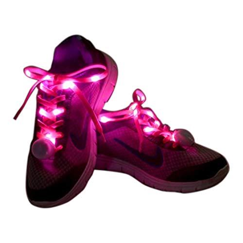 Product Cover Flammi LED Nylon Shoelaces Light Up Glow in The Dark for Party Dancing Skating (Pink)
