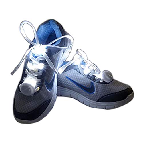 Product Cover Flammi LED Nylon Shoelaces Light Up Glow in The Dark for Party Dancing Skating (White)