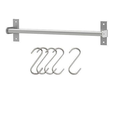 Product Cover Ikea Kitchen Rail Grundtal Bar Decorative Organizer (5 Hooks Included) 15.75