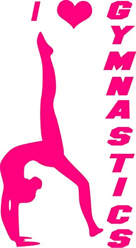 Product Cover CreativeSignsnDesigns I Heart Gymnastics- Girls Vinyl Wall Decal (Dark Pink)