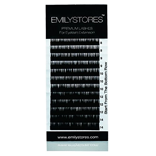 Product Cover EMILYSTORES 0.10MM Thickness D Curl Length 8mm-14mm Mink Silk False Lashes Assort Mixed In One Tray For Eyelash Extensions