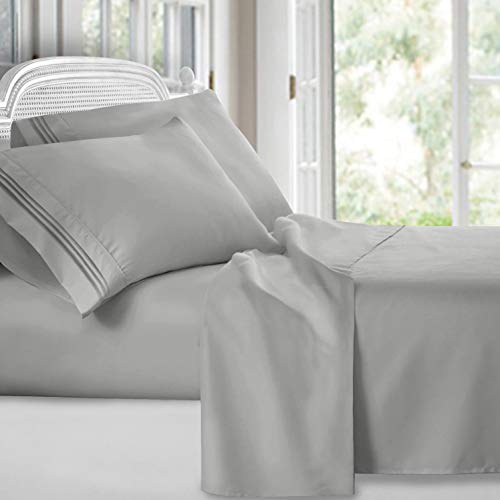 Product Cover Clara Clark Premier 1800 Collection Deluxe Microfiber 3-Line Bed Sheet Set, Q.