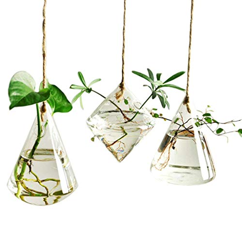 Product Cover Fashionstorm Irregular Geometric Vase Glass Vessel Hanging Planters Flower Pots/water Planter Vase Set Including 3 Pieces