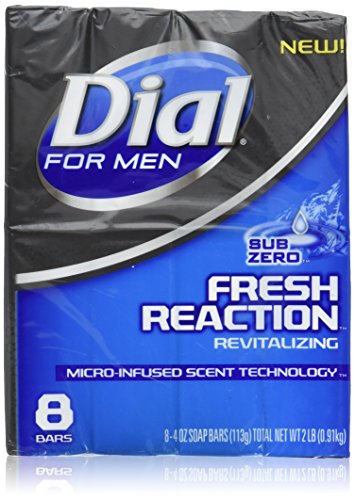 Product Cover Dial for Men Fresh Reaction, Sub Zero Glycerin Bar Soap, 4 Oz Bars, 8 Ct.