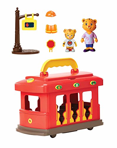 Product Cover Daniel Tiger's Neighborhood Deluxe Electronic Trolley Vehicle with 2 Songs, 12 Phrases, Trolley Sounds & Light! Daniel & Mom Tiger Figures Included, For Ages 3+