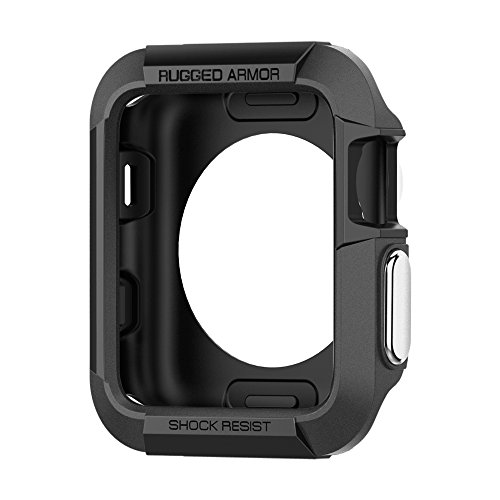 Product Cover Spigen Rugged Armor Designed for Apple Watch Case for 42mm Series 3/Series 2/1/Original (2015) - Black