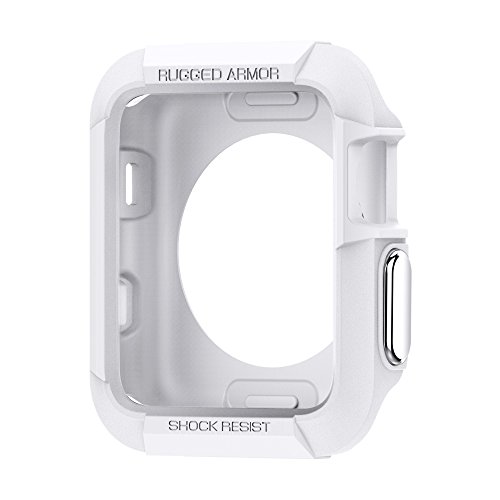 Product Cover Spigen Rugged Armor Compatible with Apple Watch Case for 42mm Series 3/Series 2/1/Original (2015) - White
