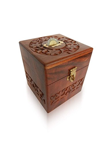 Product Cover SAAGA Wooden Money Bank with Coin Slot for Kids and Adults / Handmade : 4x4x4 inches (LxBxH)