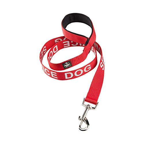 Product Cover Industrial Puppy Service Dog Leash with Neoprene Handle and Reflective Service Dog Lettering for Service Animal Vests